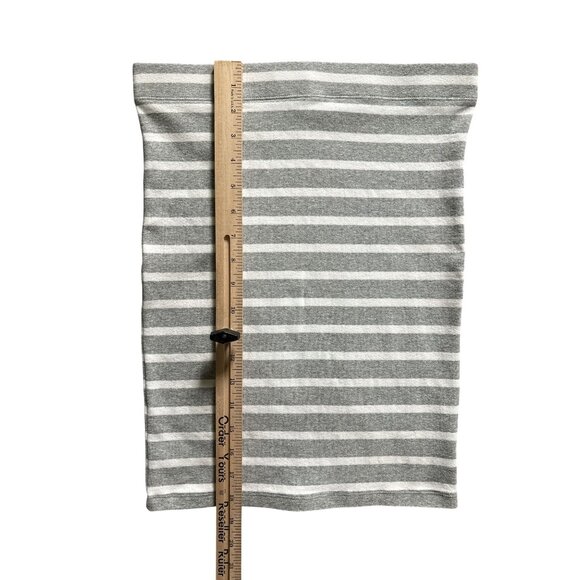 Gap Womens Mini Skirt M Gray White Striped Tube Stretchy Knit Casual Versatile - Picture 5 of 5
